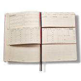 3 planer 2026 B5 (XL 16x24cm) Organizer, Kalendarz, Notatnik; oprawa KARMINOWA CZERWIEŃ