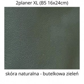 Skórzany 2 planer 2026 B5 (XL 16x24cm) Organizer, Kalendarz, Notatnik; oprawa: skóra naturalna CIEMNA BUTELKOWA ZIELEŃ