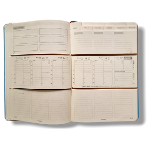 3 planer 2024 B5 (XL 16x24cm) Organizer, Kalendarz, Notatnik; oprawa LAZUROWY BŁĘKIT