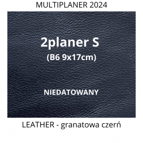 2planer S MINI (B6 9x17cm) Edycja 2024 (NIEDATOWANY) Skóra naturalna GRANATOWA CZERŃ