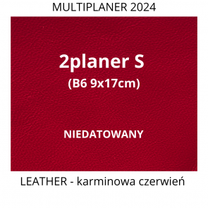 2planer S MINI (B6 9x17cm) Edycja 2024 (NIEDATOWANY) Skóra naturalna CZERWONY